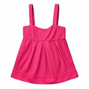 NWT Marc by Marc Jacobs Hot Pink Striped Empire Waist Babydoll Tank Size 2